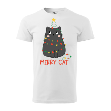  Póló Merry Cat  mintával Fehér S egyedi ajándék