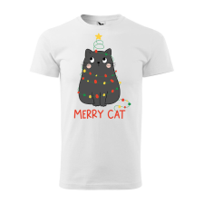 Póló Merry Cat mintával - Fehér S méretben ajándéktárgy