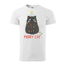  Póló Merry Cat  mintával Magenta L egyedi ajándék