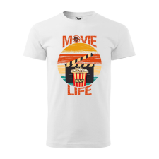 Póló Movie is my life mintával - Fehér XXL méretben ajándéktárgy