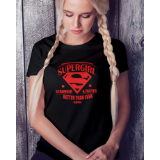  Póló nyomtatás - Supergirl feliratos női póló