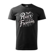 Póló Peace in your heart mintával - Fekete XL méretben ajándéktárgy