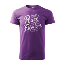 Póló Peace in your heart mintával - Lila XXL méretben ajándéktárgy