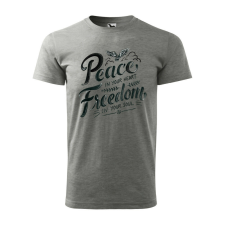 Póló Peace in your heart mintával - Szürke S méretben ajándéktárgy