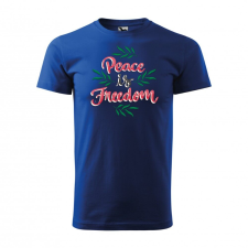 Póló Peace is freedom mintával - Kék S méretben ajándéktárgy