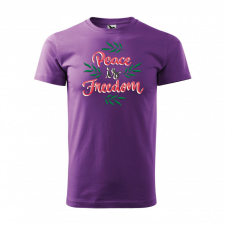 Póló Peace is freedom mintával - Lila S méretben ajándéktárgy