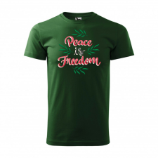 Póló Peace is freedom mintával - Zöld S méretben ajándéktárgy