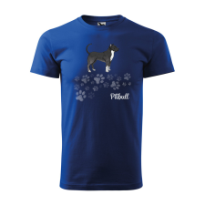  Póló Pitbull  mintával Kék M egyedi ajándék