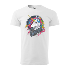  Póló Punk unicorn  mintával Fehér 2XL egyedi ajándék