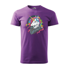 Póló Punk unicorn mintával - Lila L méretben ajándéktárgy
