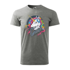  Póló Punk unicorn  mintával Szürke M egyedi ajándék