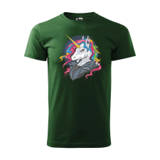 Póló Punk unicorn mintával - Zöld S méretben ajándéktárgy