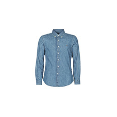 Polo Ralph Lauren Hosszú ujjú ingek CHEMISE CINTREE SLIM FIT EN JEAN DENIM BOUTONNE LOGO PONY PLAYER Kék EU S