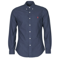 Polo Ralph Lauren Hosszú ujjú ingek CHEMISE CINTREE SLIM FIT EN OXFORD LEGER TYPE CHINO COL BOUTONNE Tengerész EU L