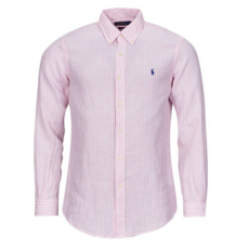 Polo Ralph Lauren Hosszú ujjú ingek CHEMISE COUPE DROITE EN LIN Rózsaszín EU L