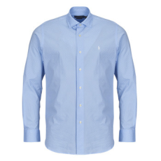 Polo Ralph Lauren Hosszú ujjú ingek CHEMISE COUPE DROITE EN POPELINE MICRO MOTIF Kék EU M