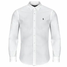 Polo Ralph Lauren Hosszú ujjú ingek CHEMISE DROITE CUSTOM EN OXFORD LEGER Fehér EU M