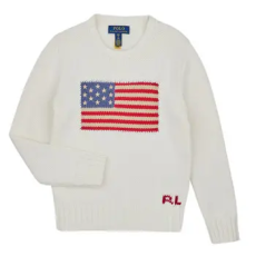 Polo Ralph Lauren Pulóverek FLAG CN SWTR-TOPS-SWEATER Fehér 10 / 12 Jahre