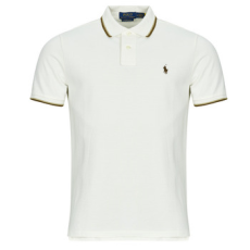 Polo Ralph Lauren Rövid ujjú galléros pólók POLO COUPE DROITE EN COTON BASIC MESH COL FANTAISIE Fehér EU L