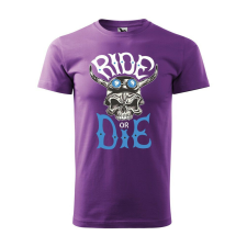 Póló Ride or die mintával - Lila L méretben ajándéktárgy