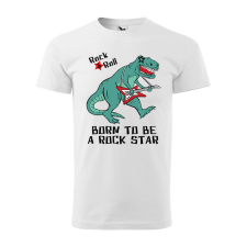 Póló Rock an roll mintával - Fehér XXXL méretben ajándéktárgy