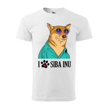 Póló Siba Inu mintával - Fehér L méretben ajándéktárgy