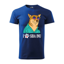 Póló Siba Inu mintával - Kék L méretben ajándéktárgy