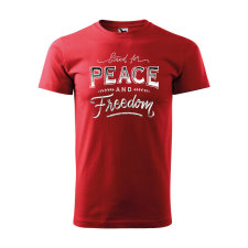 Póló Stand for peace mintával - Piros L méretben ajándéktárgy
