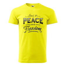 Póló Stand for peace mintával - Sárga XXXL méretben ajándéktárgy
