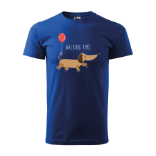  Póló Walking time  mintával Kék 2XL egyedi ajándék