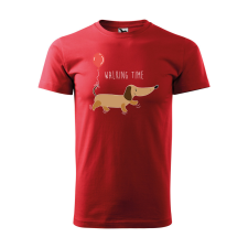 Póló Walking time  mintával Piros 2XL egyedi ajándék