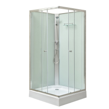  Polo White II 80x80 cm szögletes fehér hátfalas zuhanykabin zuhanytálcával kád, zuhanykabin