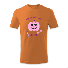polofun.hu Happy Halloween, Mira, rózsaszín tökkel, Halloween gyerek póló