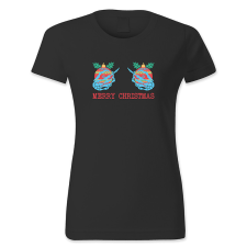 polofun.hu Merry Christmas, csontvázkezes, Karácsony női póló