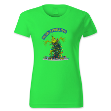 polofun.hu Merry Christmas, Grincs karácsonyfa díszekkel, Karácsony női póló