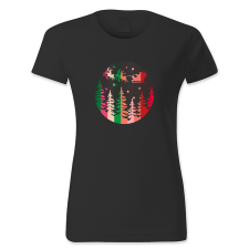 polofun.hu Mikulás, rénszarvas, szán, retró női póló