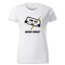 polofun.hu Never forget, kazetta, ceruza női póló