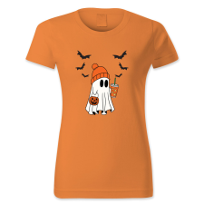 polofun.hu Szellem, denevér, üdítő, kosár, Halloween női póló