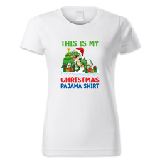 polofun.hu This is my Christmas pajama shirt, dínós alvós póló, Karácsony női póló