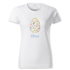 polofun.hu Tojás alak, virágos, Olívia, Húsvét női póló