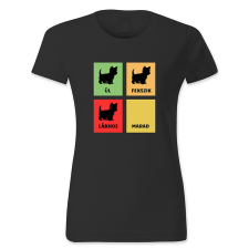 polofun.hu Ül, fekszik, lábhoz, marad! Yorki/ői női póló