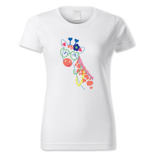 polofun.hu Zsiráf szíves szemüvegben női póló