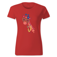 polofun.hu Zsiráf szíves szemüvegben női póló