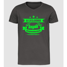 Pólómánia A legjobb anyák - Szeptember - Férfi Prémium Slim-Fit V nyakú Póló