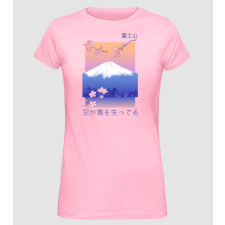 Pólómánia Anime Vaporwave hegy - Női Alap póló női póló