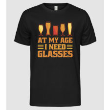 Pólómánia Az my age i need glasses - Férfi Alap póló férfi póló