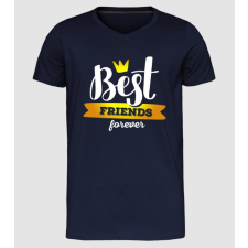 Pólómánia Best friends forever - Férfi Prémium Slim-Fit V nyakú Póló férfi póló