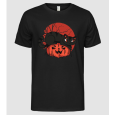 Pólómánia Cica Tök fejen Halloween - Férfi Alap póló