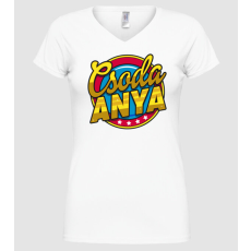 Pólómánia Csoda Anya - Női V-nyakú Póló