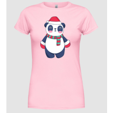Pólómánia Cuki Karácsonyi Panda - Női Kerek nyakú Póló